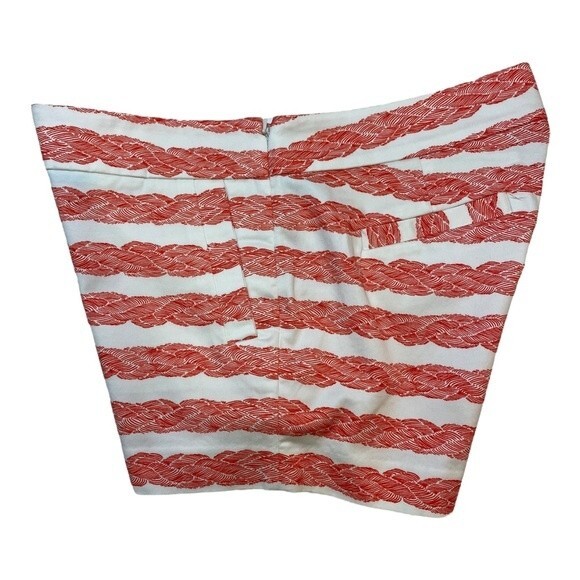 J.Crew Red & White Stripe Stretch Side Zip 4” Shorts - Like New - Size 8 - Picture 4 of 9